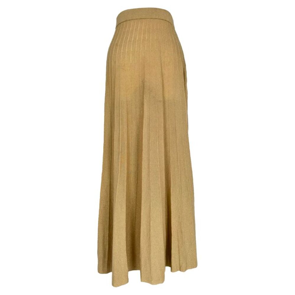 Ba&sh Pleated Maxi Skirt in Camel Polyester